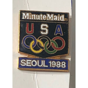 Vintage Minute Maid Team USA Olympic Rings 1988 Seoul Lapel Pin